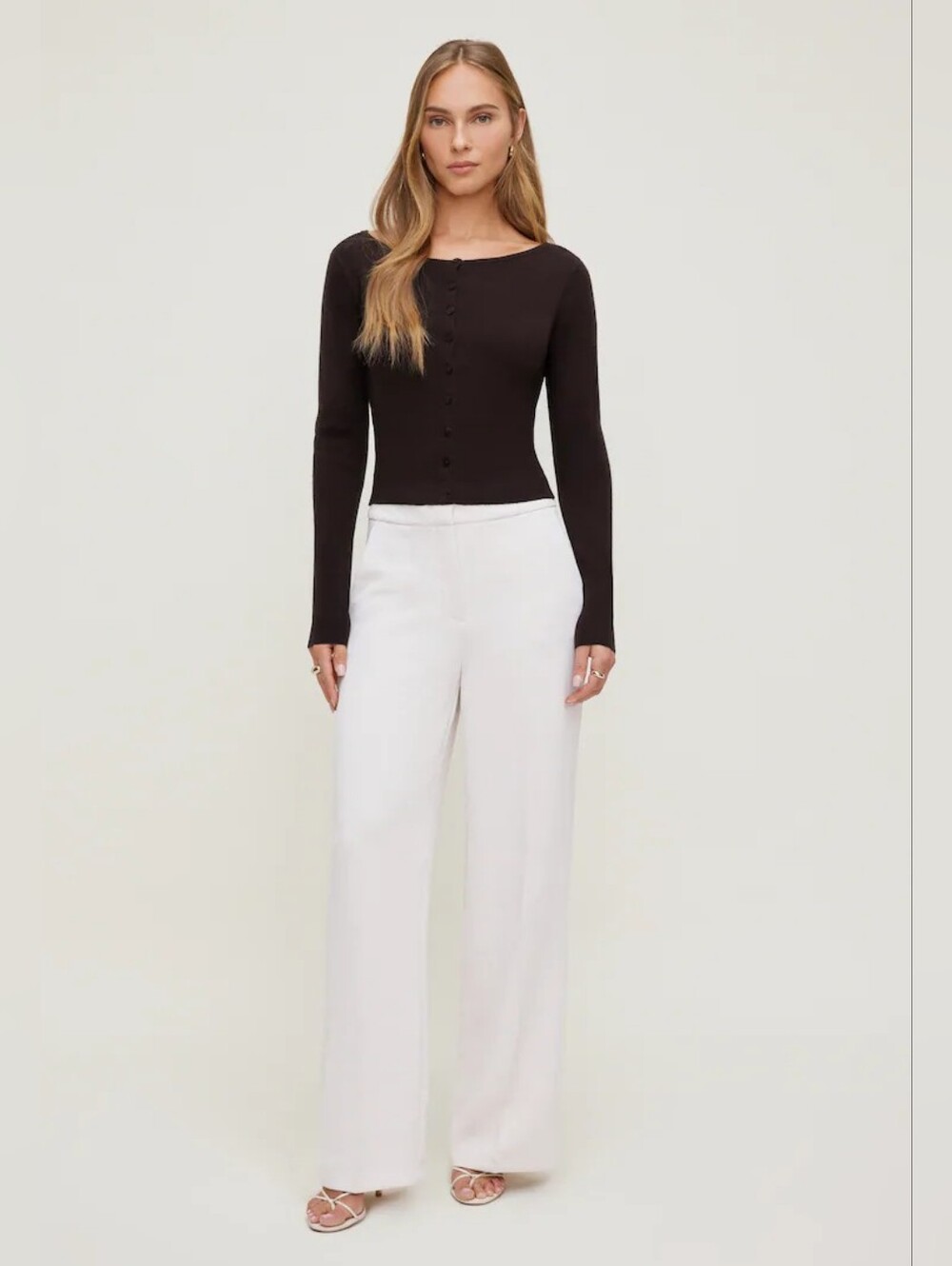 Dynamite Yasmin Airflow Straight Leg Pants Polished Pearl White Size 0